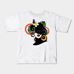 Abstract Woman with Mask Kids T-Shirt